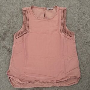 Marks & Spencer Peach Tank Top with Crochet Accents